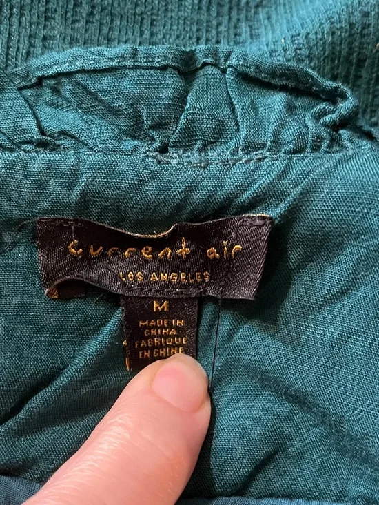 Anthropologie Current Air Smocked Collar Puff Sleeve Top in Deep Teal M - Picture 11 of 12